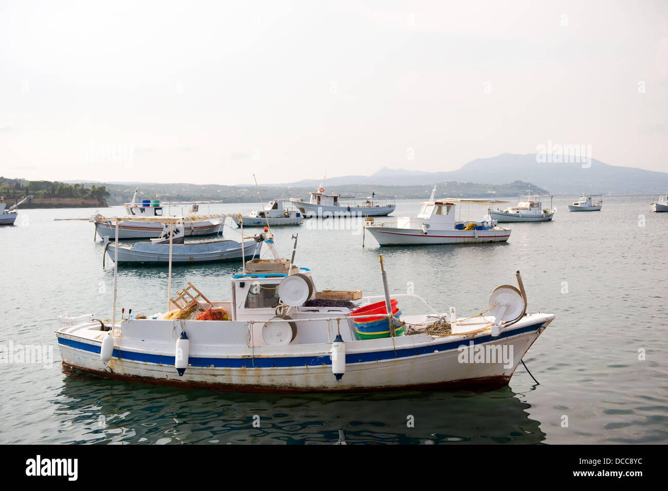 Fishery harbor with boats Stock Photo