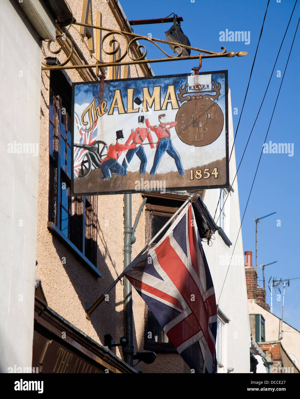 Alma historic pub sign Harwich, Essex, England Stock Photo
