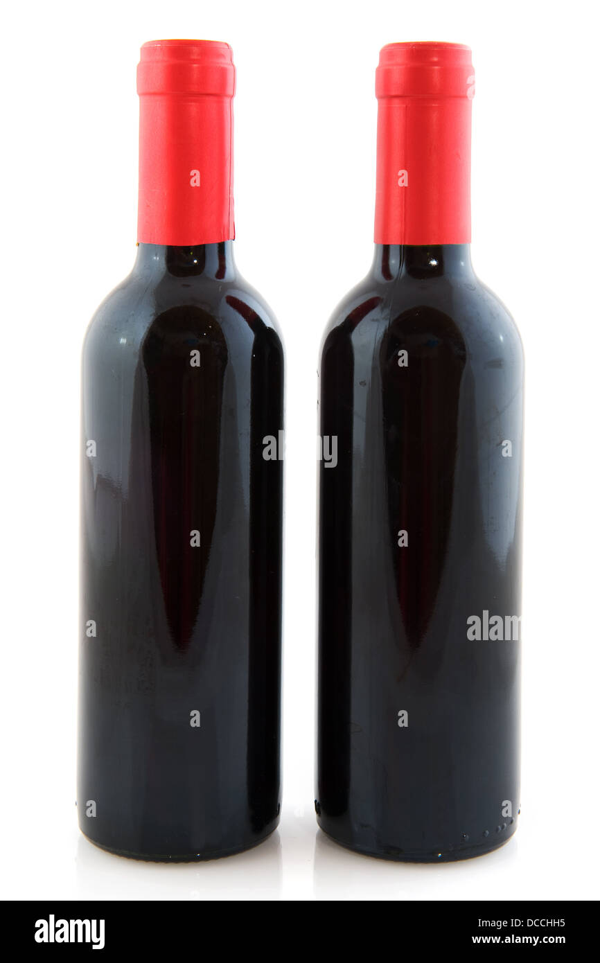 Bottles red wine Stock Photo