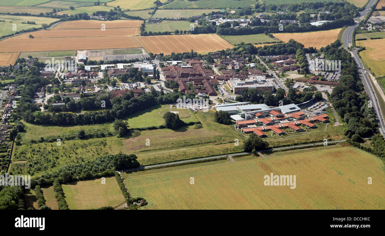 aerial view of Castle Hill Hospital in Cottingham, East Yorkshire Stock Photo