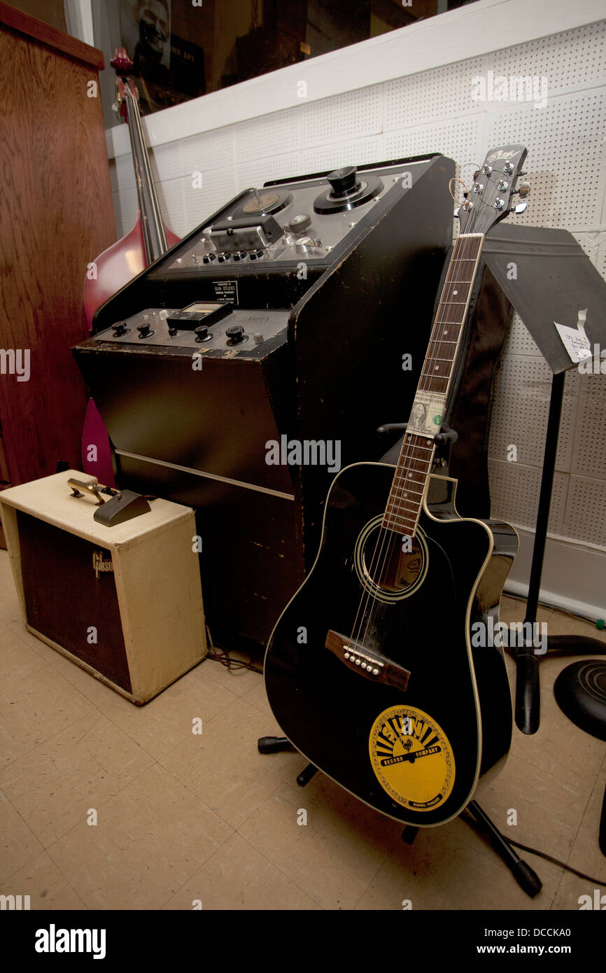 Original recording equipment at Sun Studios in Memphis Tennessee USA Stock Photo