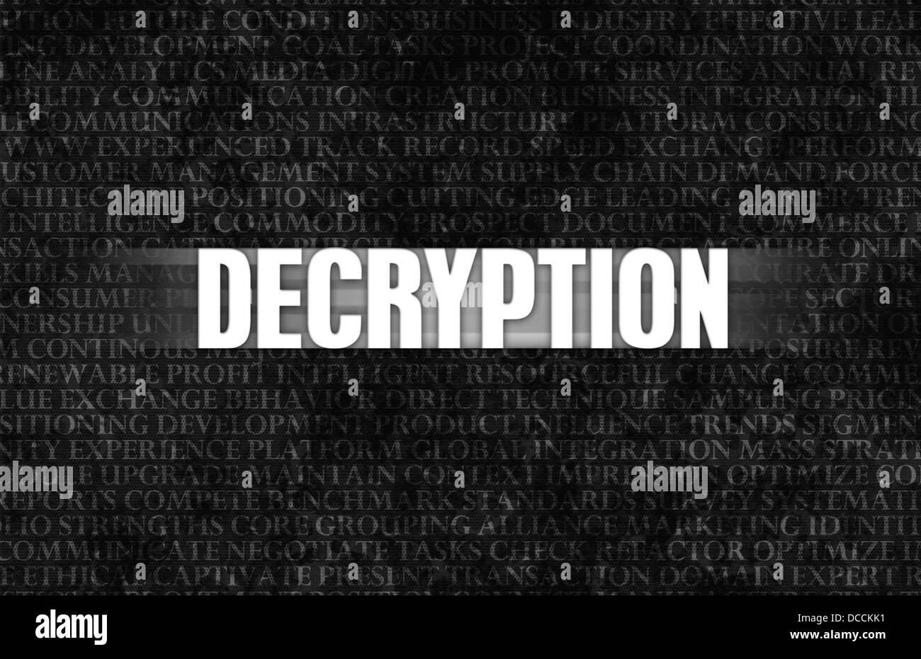 Decryption in Business as Motivation in Stone Wall Stock Photo