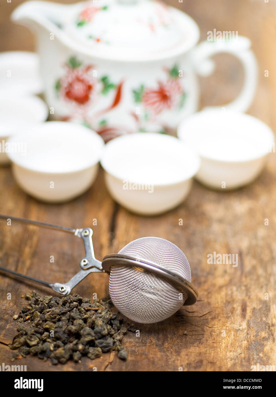 green chinese tea set Stock Photo Alamy