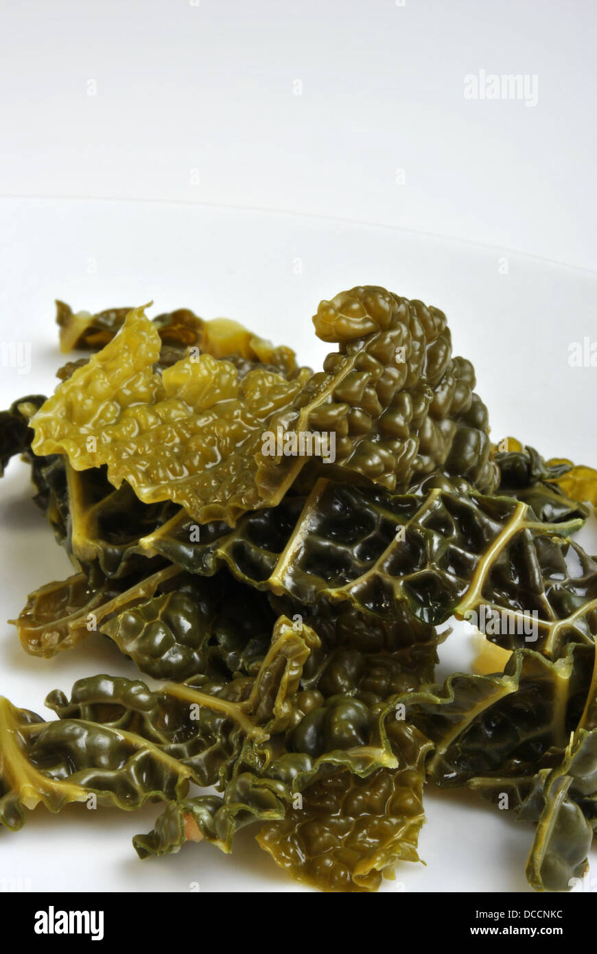 organic tender leaf curly kale washed and ready to cook Stock Photo