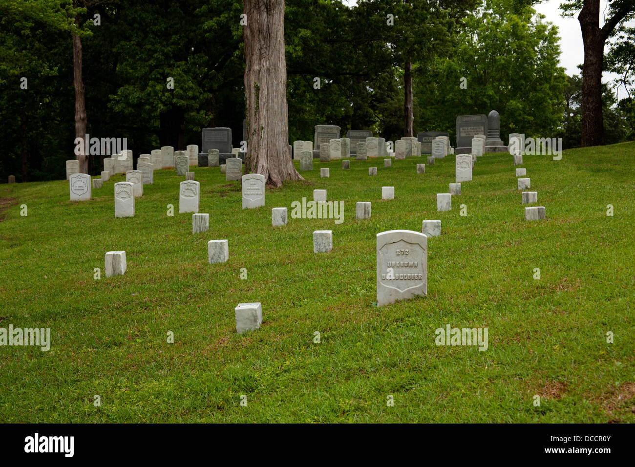 Battlefield and cemetery at Shiloh Tennessee. Site of the Battle of Pittsburg Landing in 1862 Stock Photo