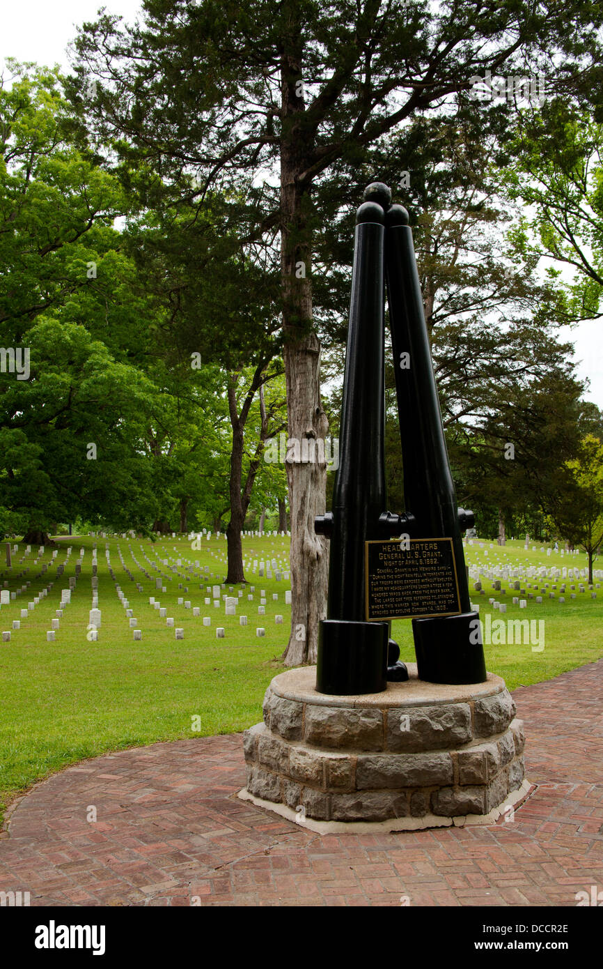 Battlefield and cemetery at Shiloh Tennessee. Site of the Battle of Pittsburg Landing in 1862 Stock Photo