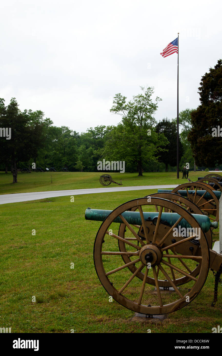 Battlefield and cemetery at Shiloh Tennessee. Site of the Battle of Pittsburg Landing in 1862 Stock Photo