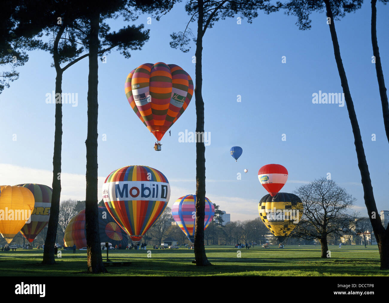 Hot-air ballooning festival in Hagley Park Christchurch New Zealand Stock Photo