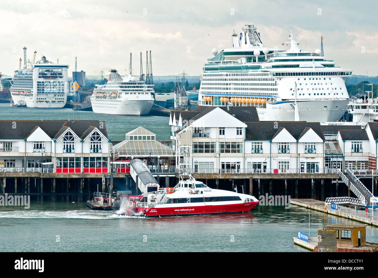 The fast passenger ferry Red Jet 3 comes alongside the Southampton ...