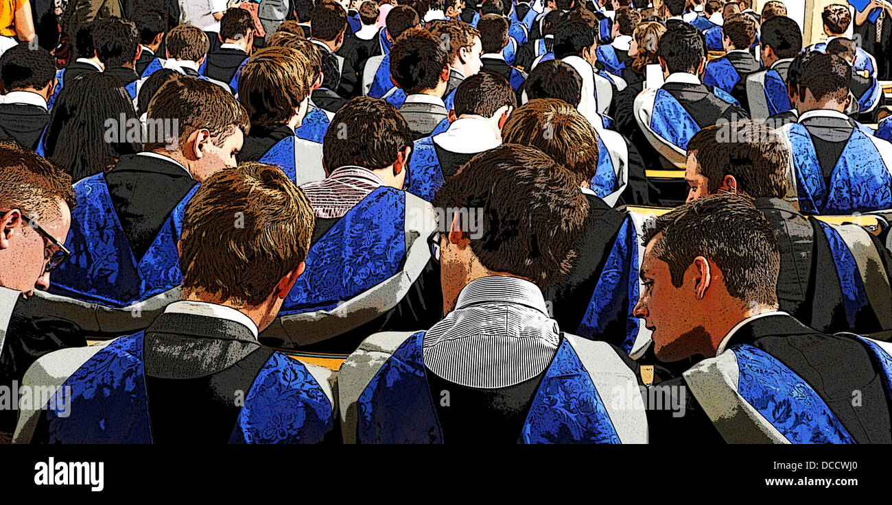 ILLUSTRATION of graduation ceremony at a university Stock Photo - Alamy