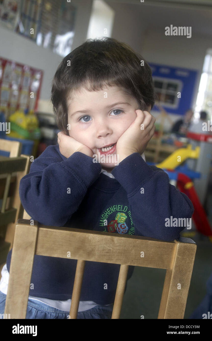 3 year old boy smiling into camera at nursery, holding a cup of milk, Stock  Photo, Picture And Rights Managed Image. Pic. J47-527683