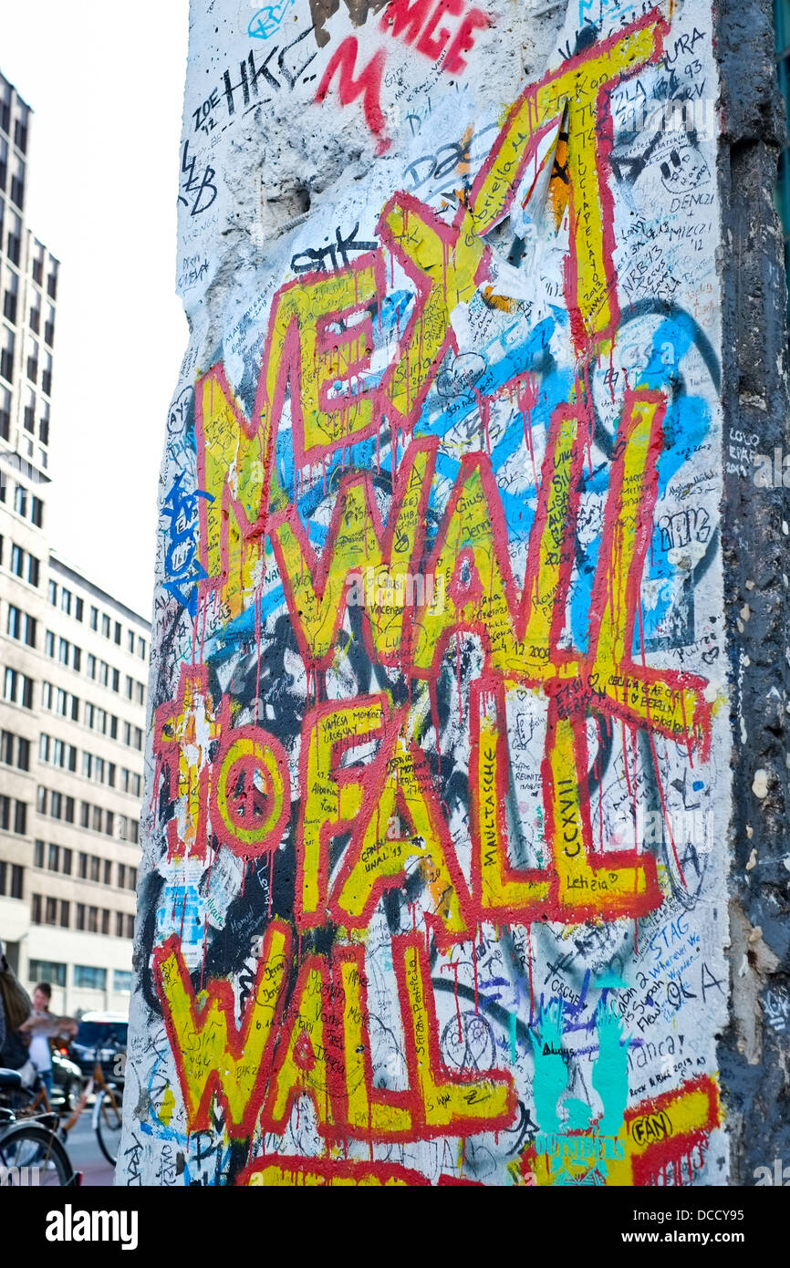 Part of the Berlin Wall on Potsdamer Platz in Berlin Stock Photo