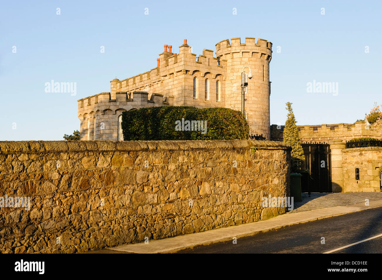 Manderlay Castle, Killiney, County Dublin. It is currently owned by the singer Enya. Stock Photo