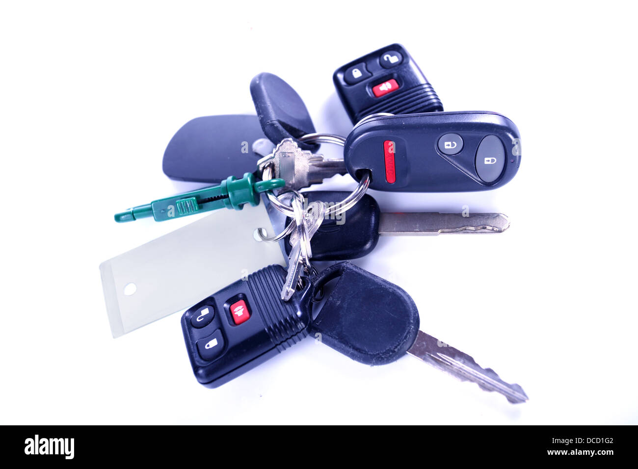 Bunch of car keys and openers Stock Photo