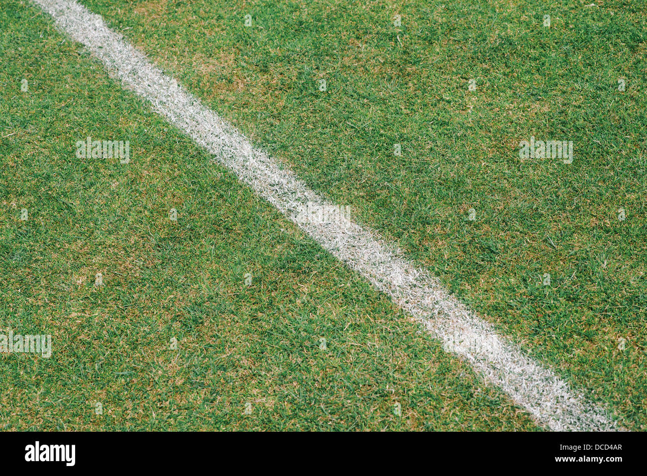 White line on grass for Sports Stock Photo