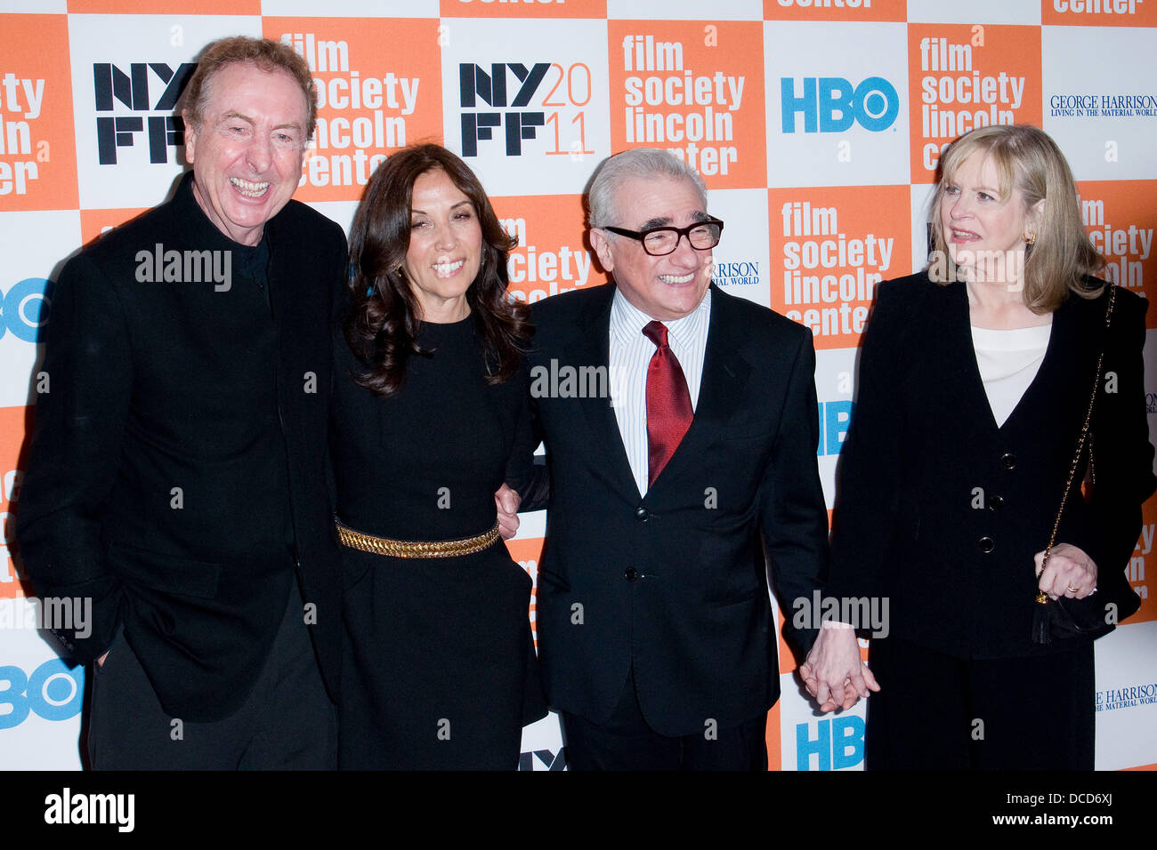 Eric Idle, Olivia Harrison, Martin Scorsese and his wife Helen Morris  HBO documentary screening of 'George Harrison: Living in the Material World' at Alice Tully Hall New York City, USA - 04.10.11 Stock Photo