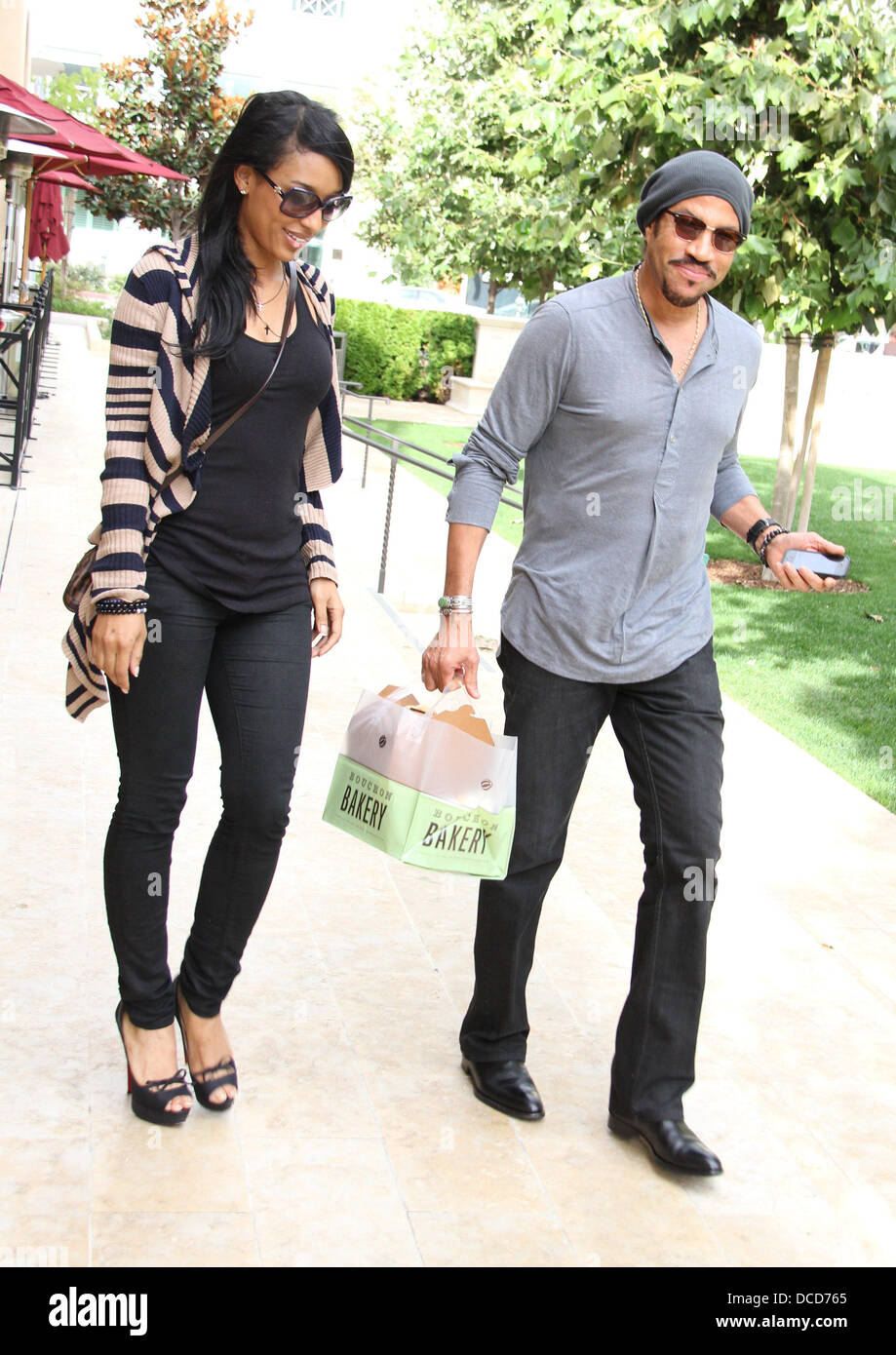 Lionel Richie leaving Bouchon in Beverly Hills with a friend Beverly ...