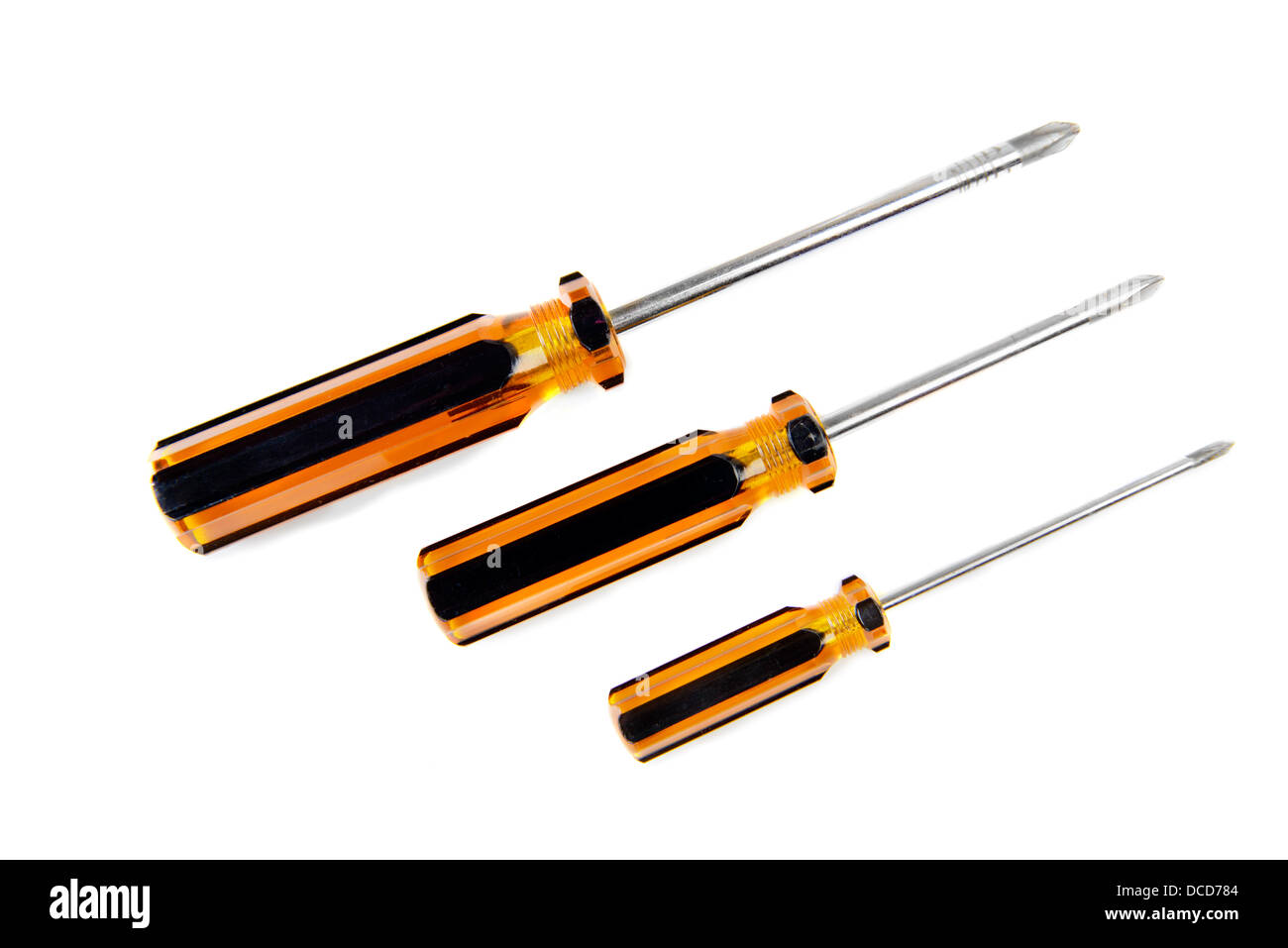 Set of professional screwdriver isolated over white Stock Photo