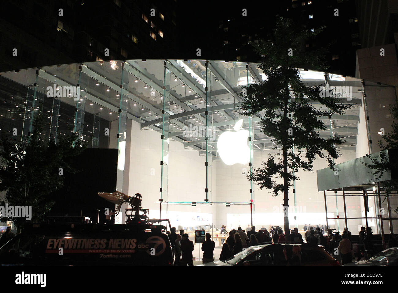 General view of the Apple Store in New York City, following the death