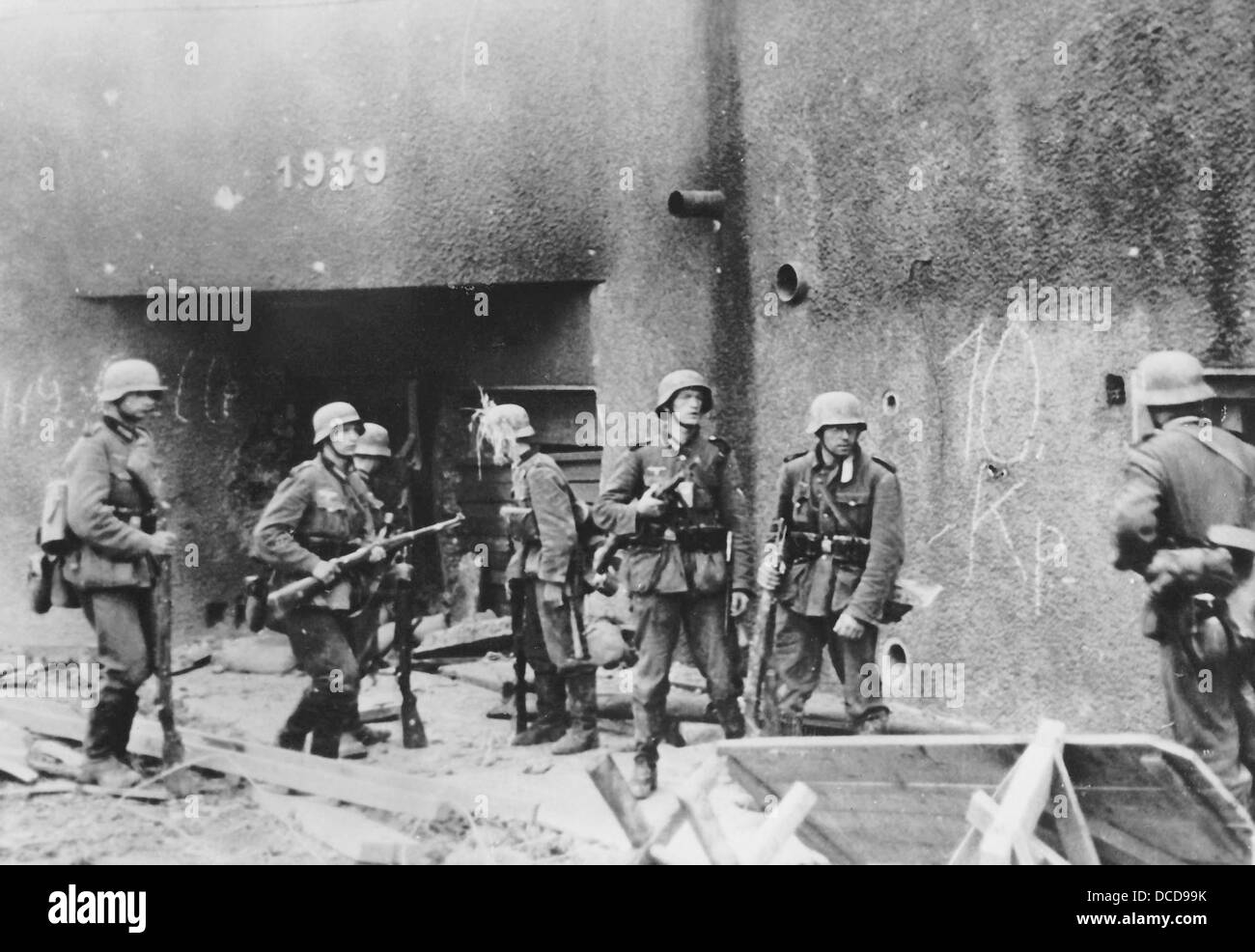 Members of the German Wehrmacht are pictured at the German-Franch border after the attack on France in 1940. Fotoarchiv für Zeitgeschichte Stock Photo