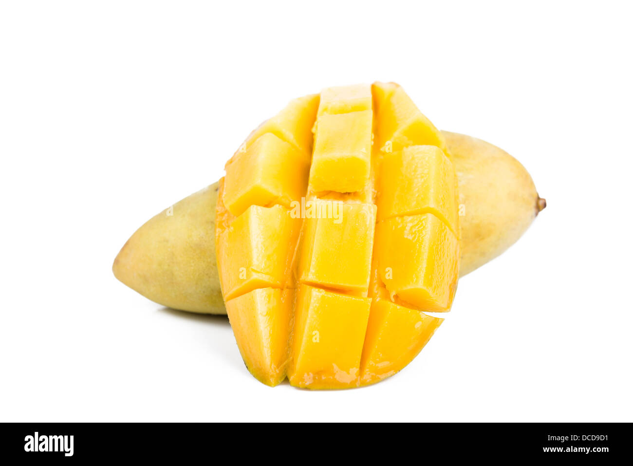 ripe mango on white background Stock Photo - Alamy