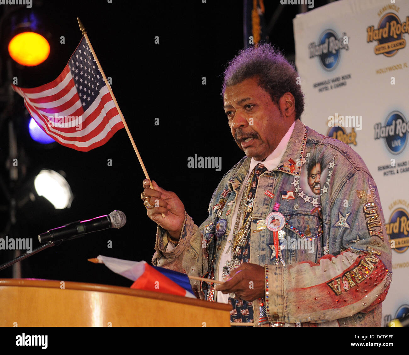 Don King makes an appearance to promote the upcoming "Viva Don King"  Championship Boxing match at the Seminole Hard Rock Hotel and Casino Hollywood, Florida - 05.10.11 Stock Photo