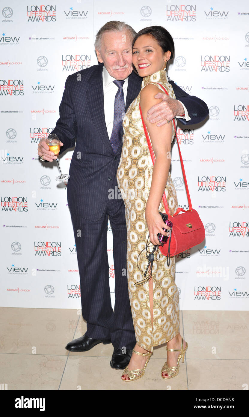 Leslie Phillips with guest London Lifestyle Awards at the Park Plaza Riverbank - Arrivals. London, England - 06.10.11 Stock Photo