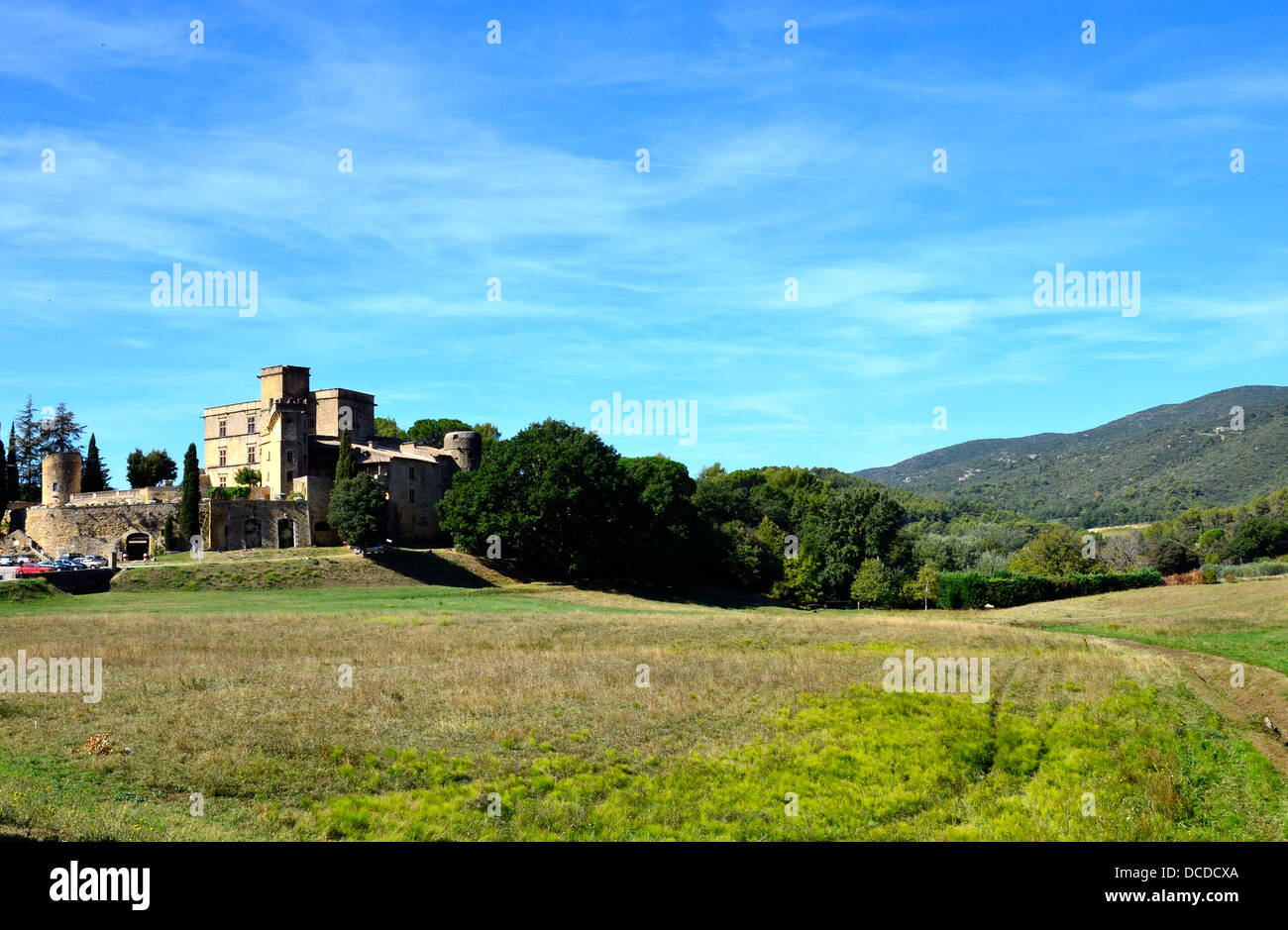Château de Lourmarin, Lourmarin castle located in the town of Lourmarin, situated in the Vaucluse département, France Stock Photo