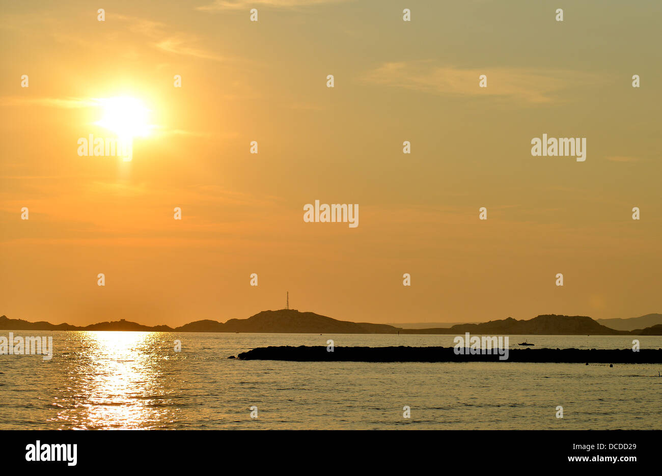 sunset over Frioul archipelago Marseille BoucheduRhone Cote d'Azur