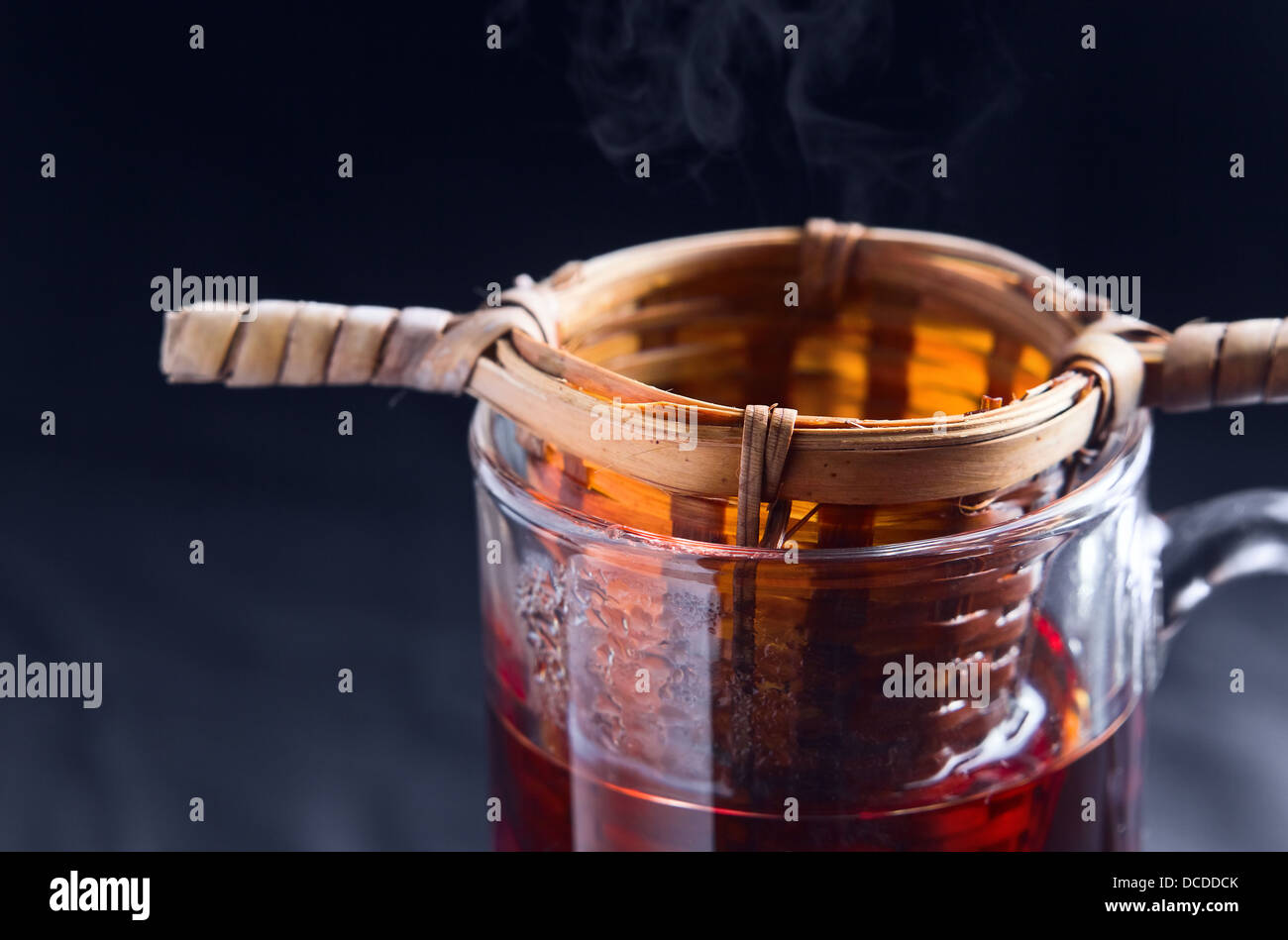 hot black tea in glass cup Stock Photo Alamy