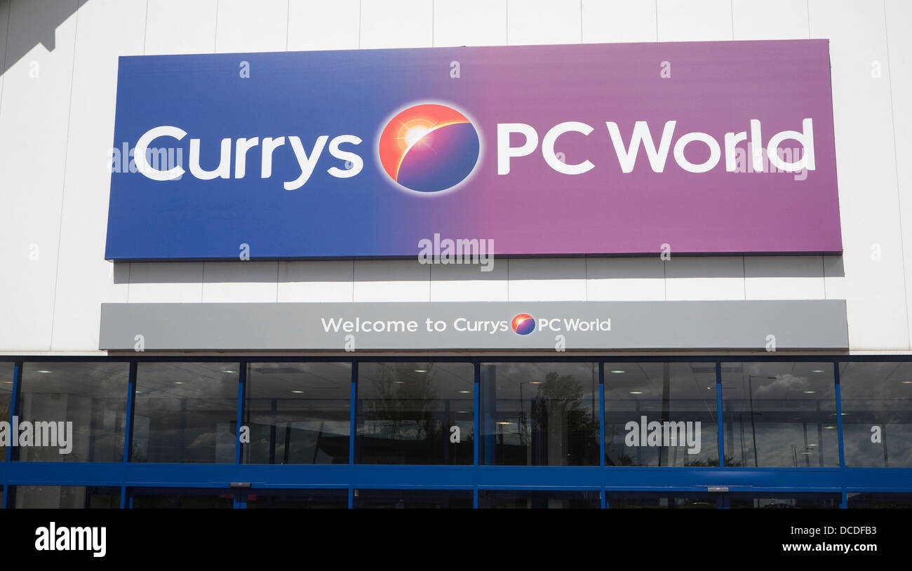Currys PC World joint store sign Copdock Ipswich Suffolk England Stock