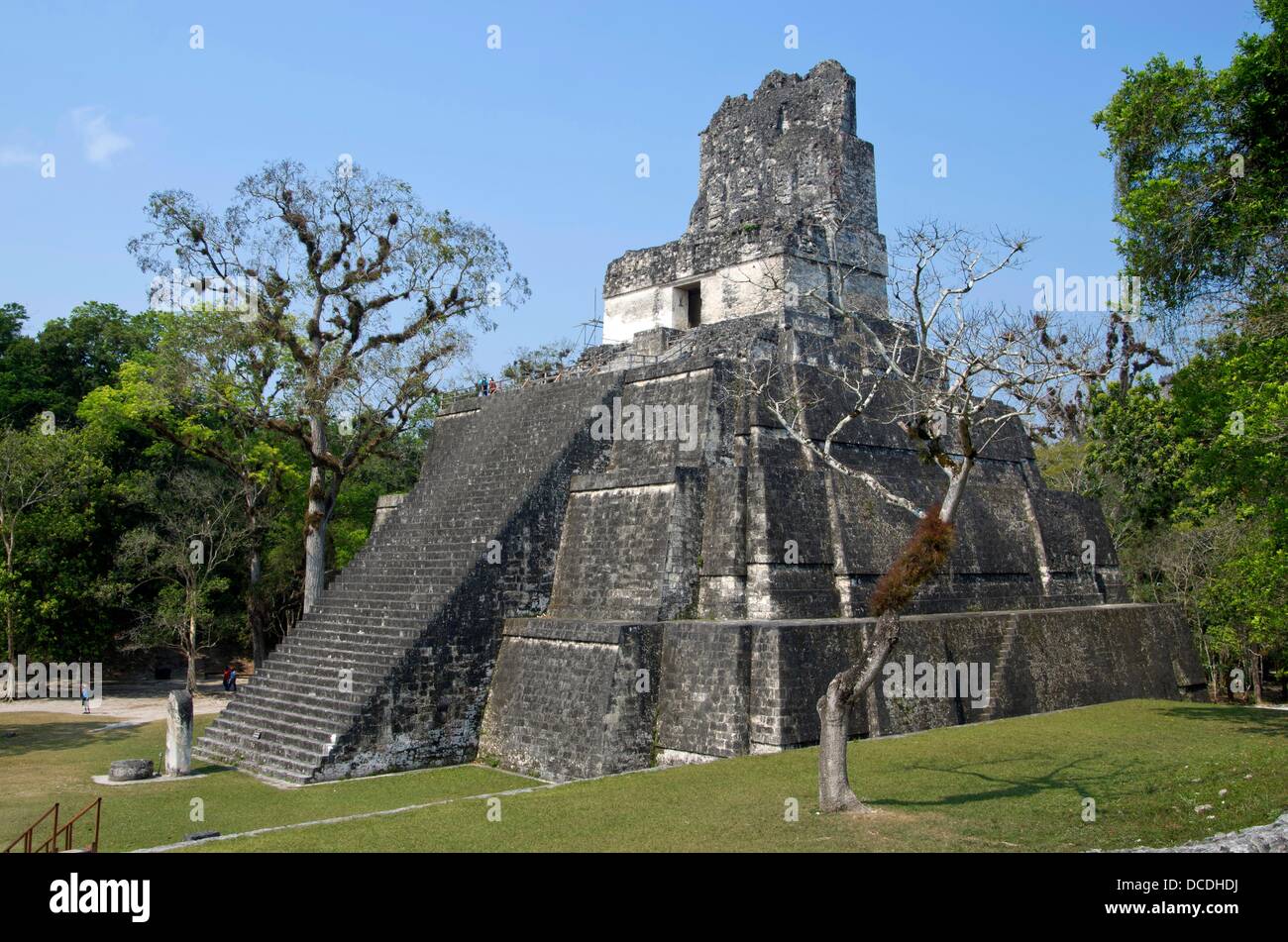 Temple II, Central Plaza, Tikal, Peten, Guatemala Stock Photo Alamy