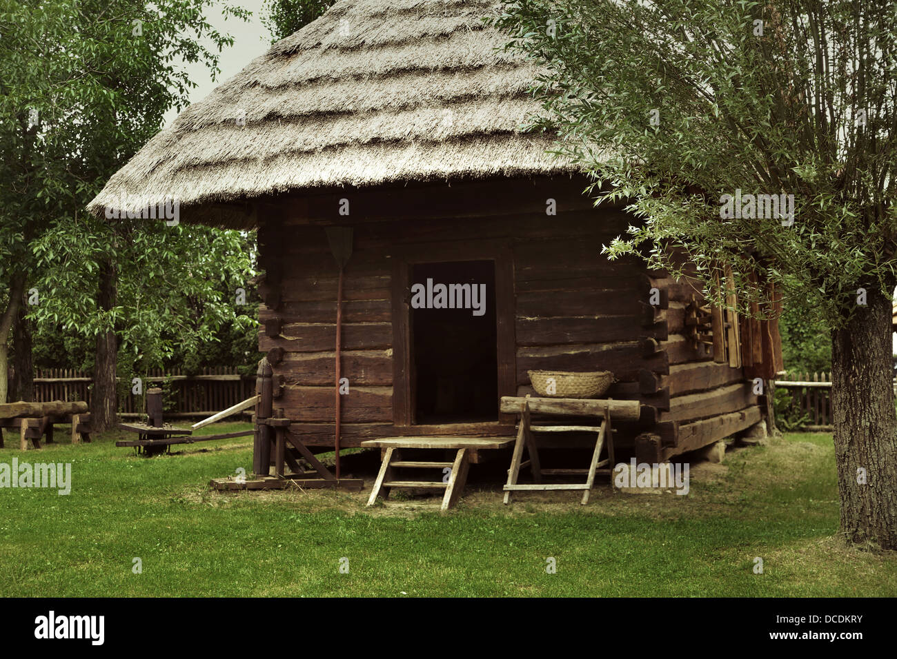 An old and rustic wooden house Stock Photo