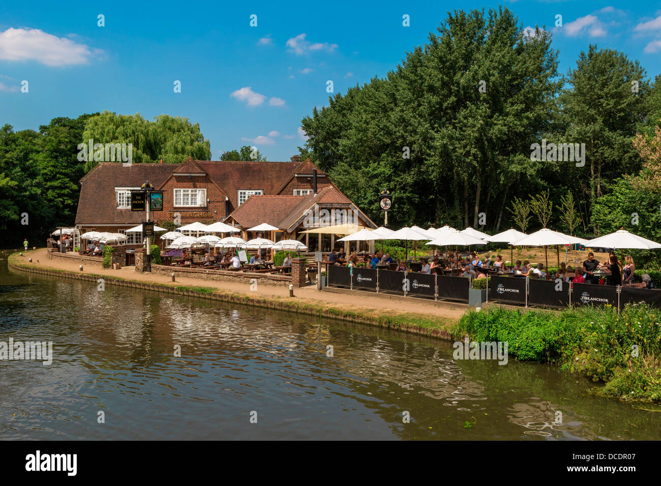The Anchor at Pyrford lock, river Wey navigation, Wisley, Woking