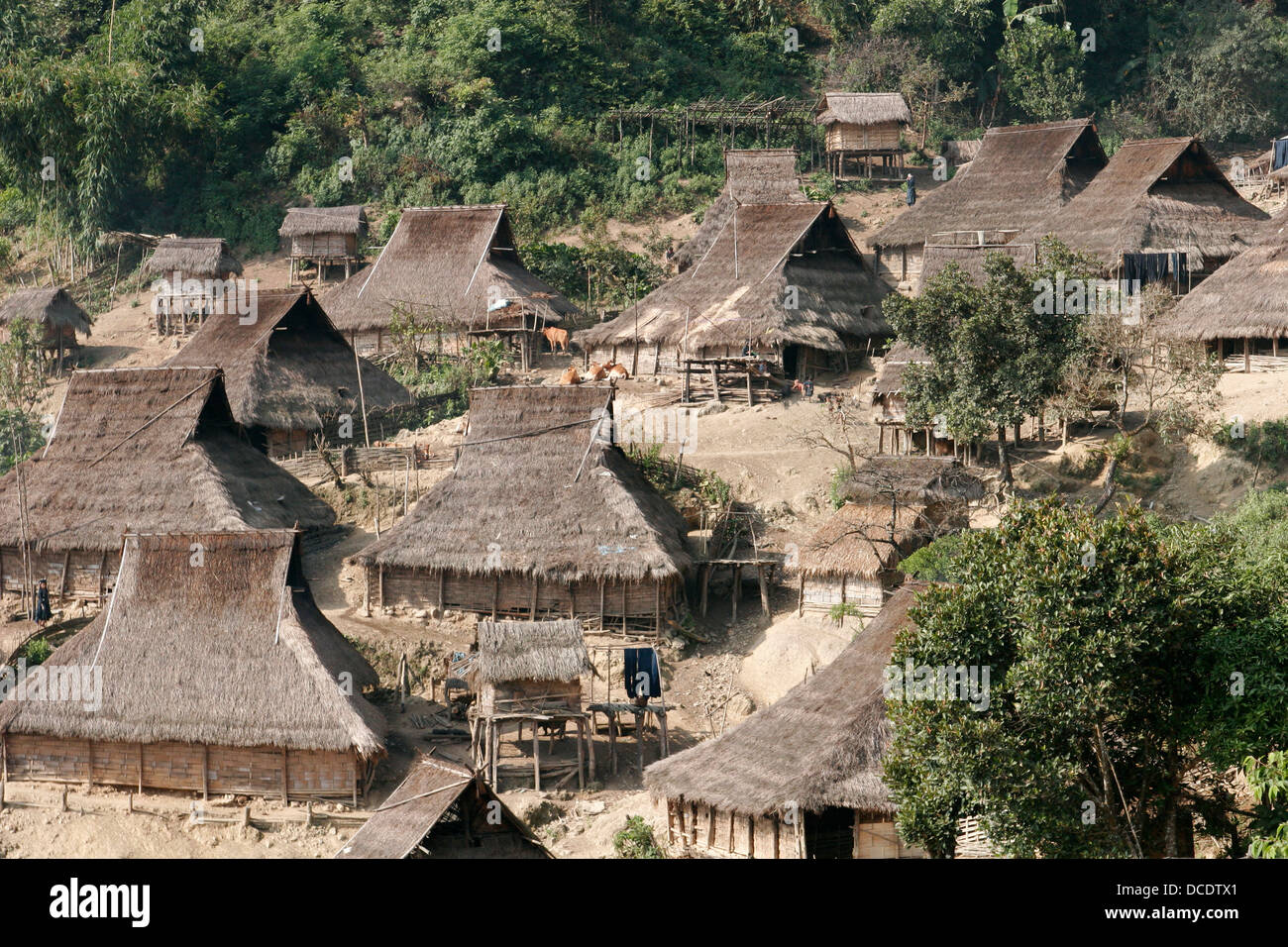 Akha Tribal Village Near Phongsali Laos Stock Photo Alamy