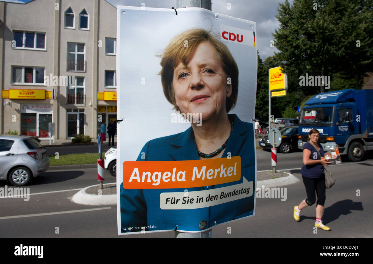 Stralsund, Germany. 15th Aug, 2013. The picture of German Chancellor ...