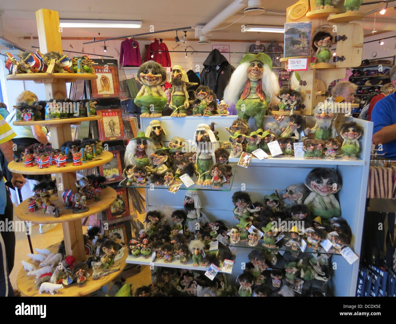 TROLL SOUVENIRS in a shop in Tromsoe, Norway. Photo Tony Gale Stock Photo