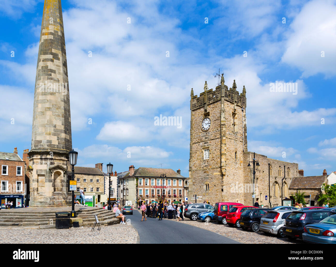 Historic Market Place in Richmond, North Yorkshire, Yorkshire Dales, England, UK, Stock Photo