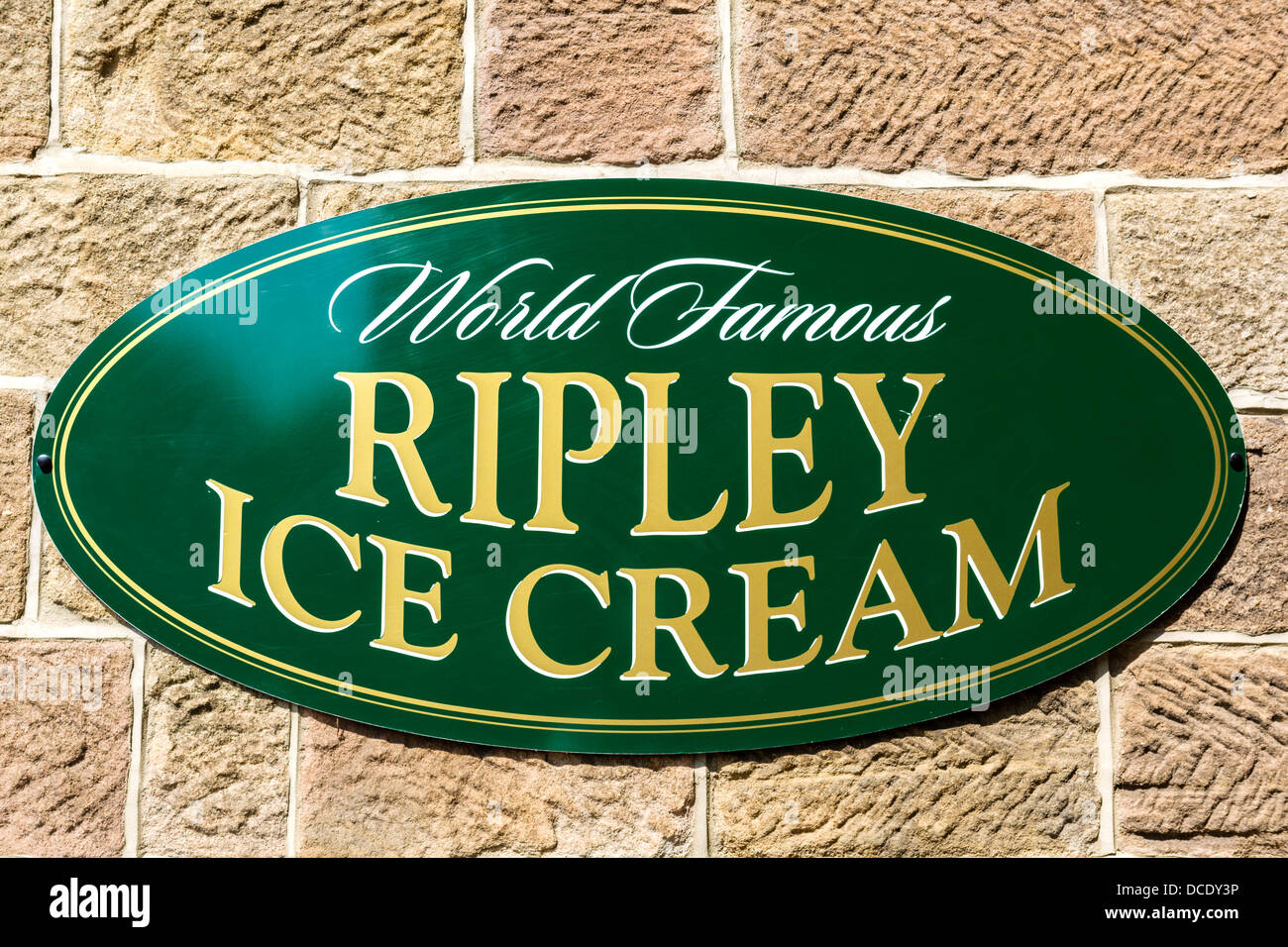 Sign for World Famous Ripley Ice Cream outside thec Ripley Store