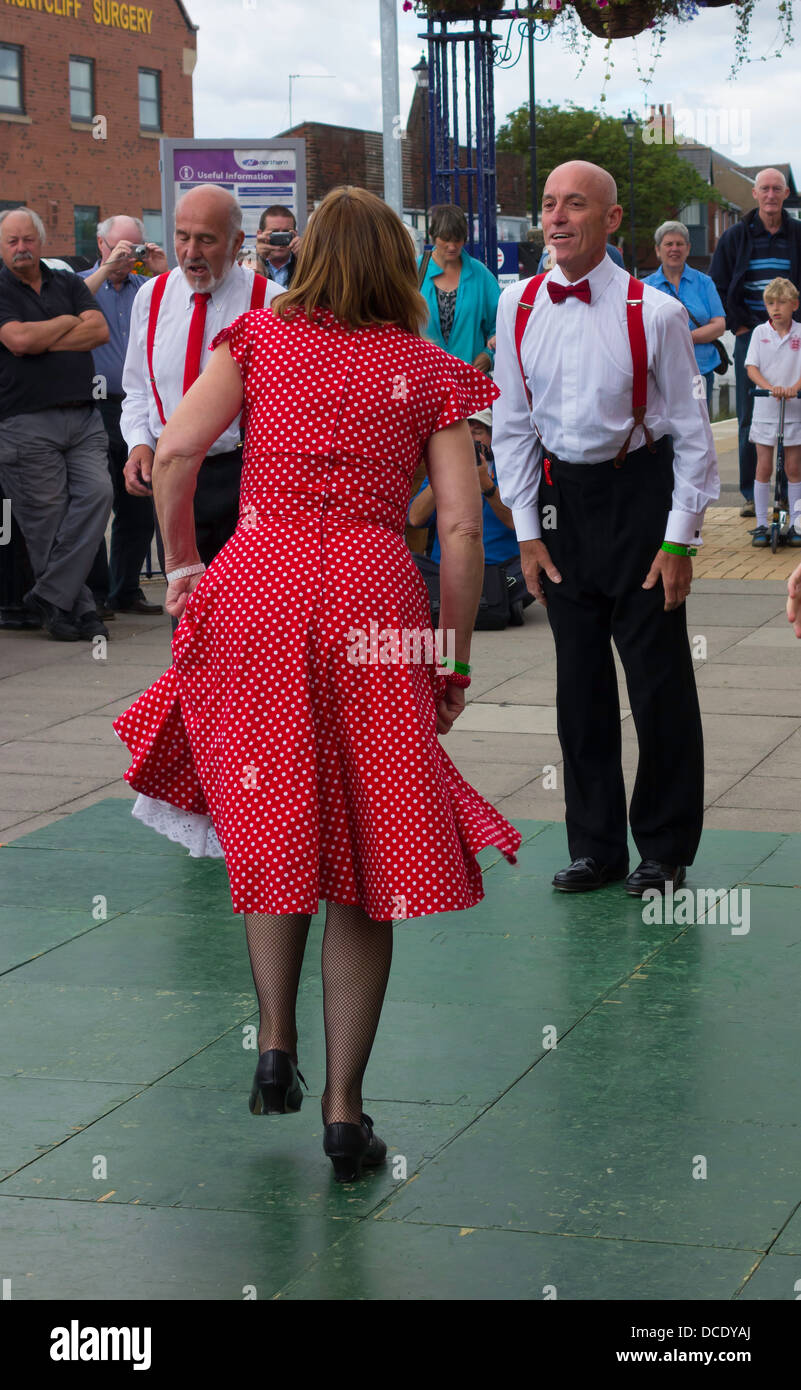 Folk Dancing at the Saltburn Music Festival Stock Photo