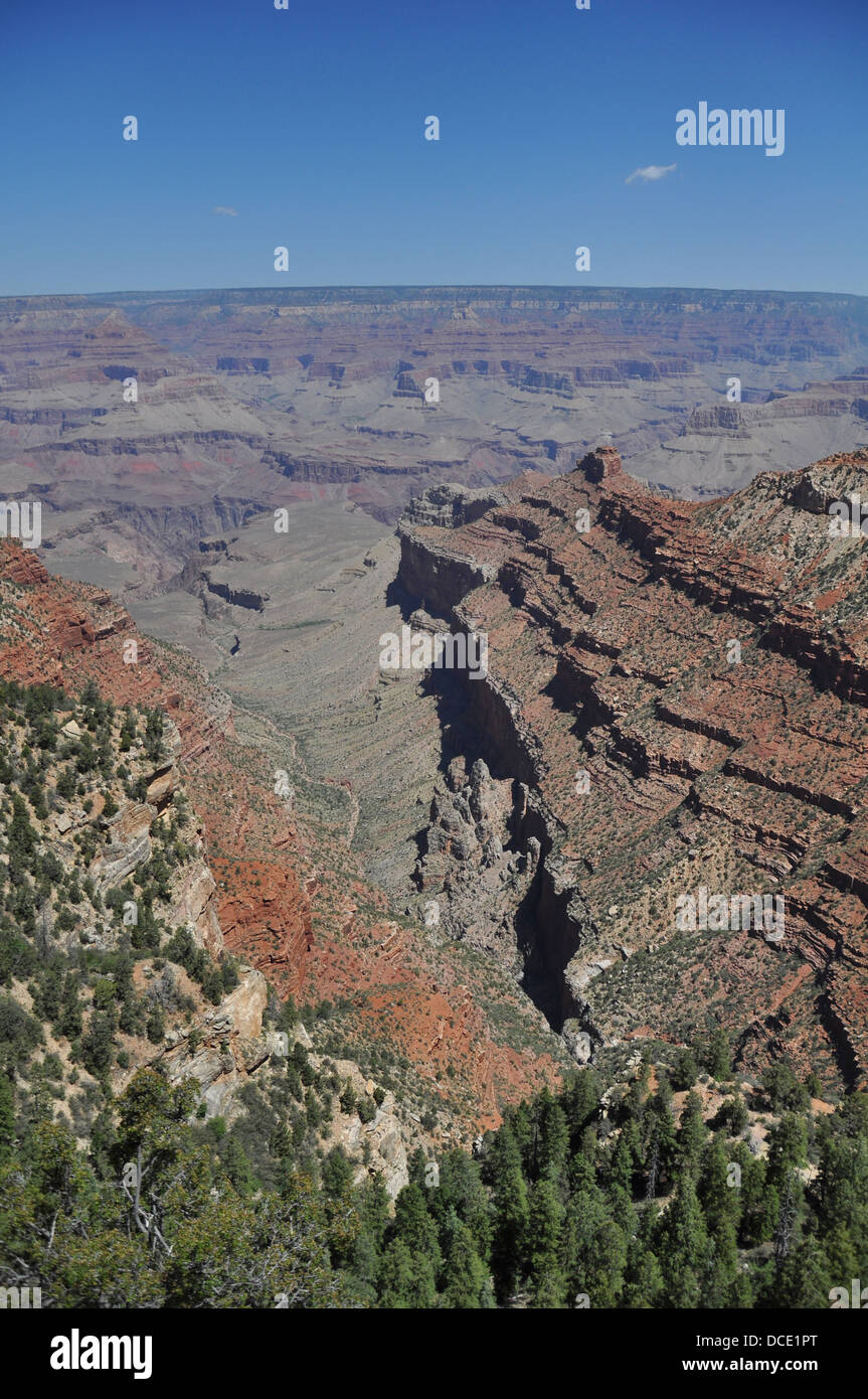 The Grand Canyon on a bright clear day. Stock Photo