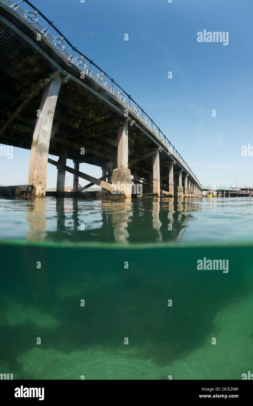 Swanage Pier   Above and below. Victorian pier, Pier of the year 2012, Stock Photo