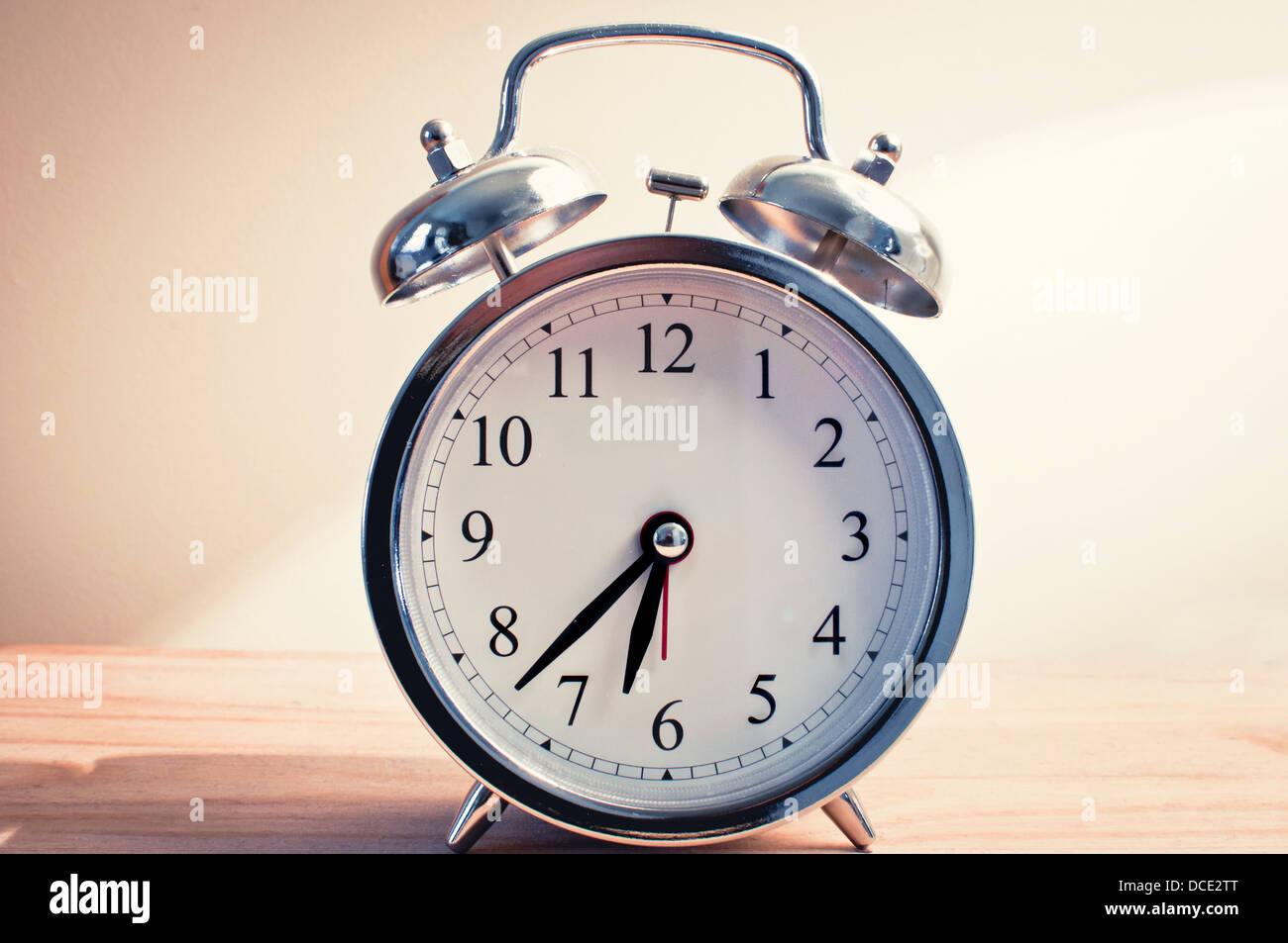 Chrome alarm clock Stock Photo Alamy