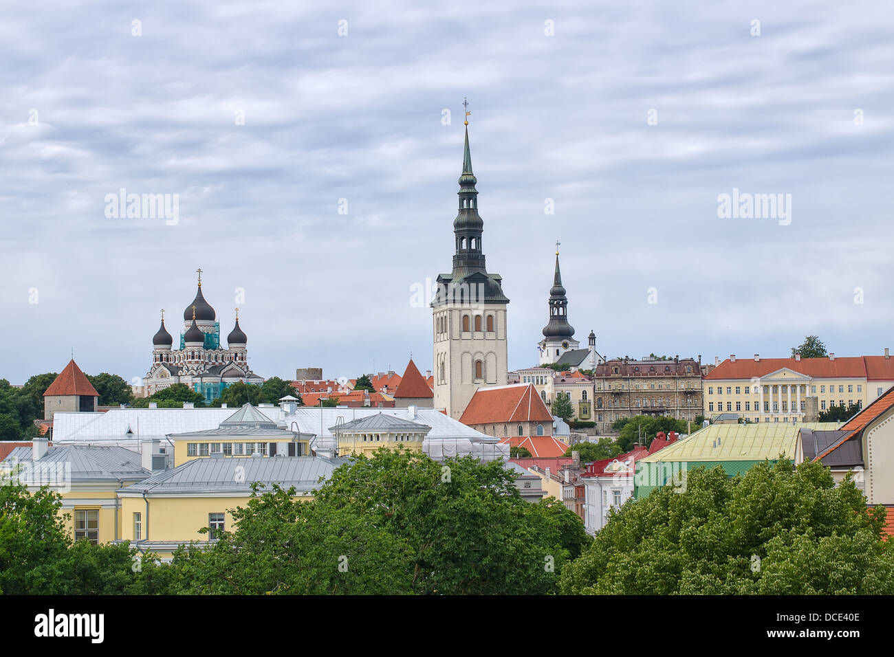 Panoramic view of Tallinn old town Stock Photo