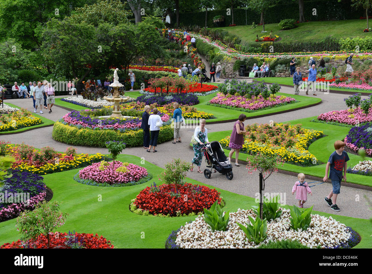 the dingle flower garden in shrewsbury which is the centrepiece of