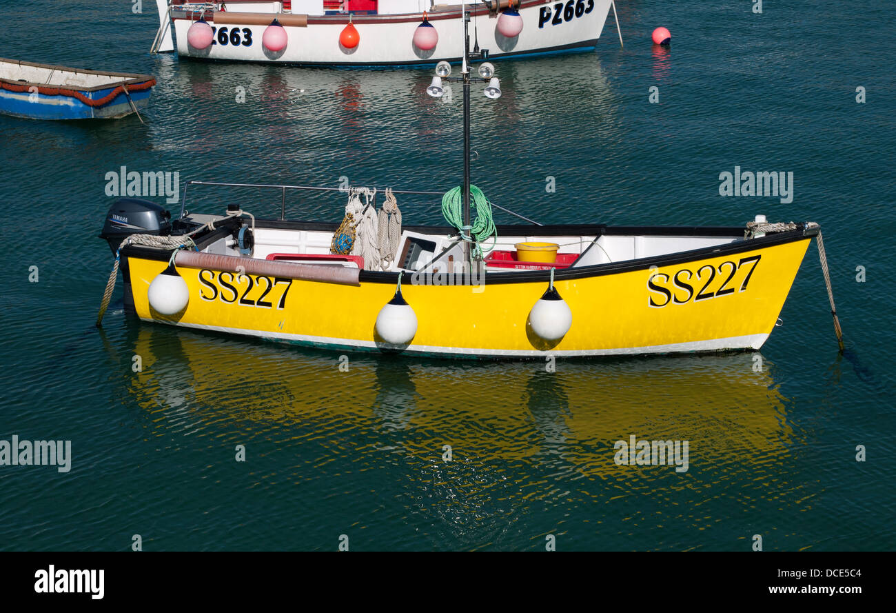 Boats in St Ives harbour, Cornwall Stock Photo