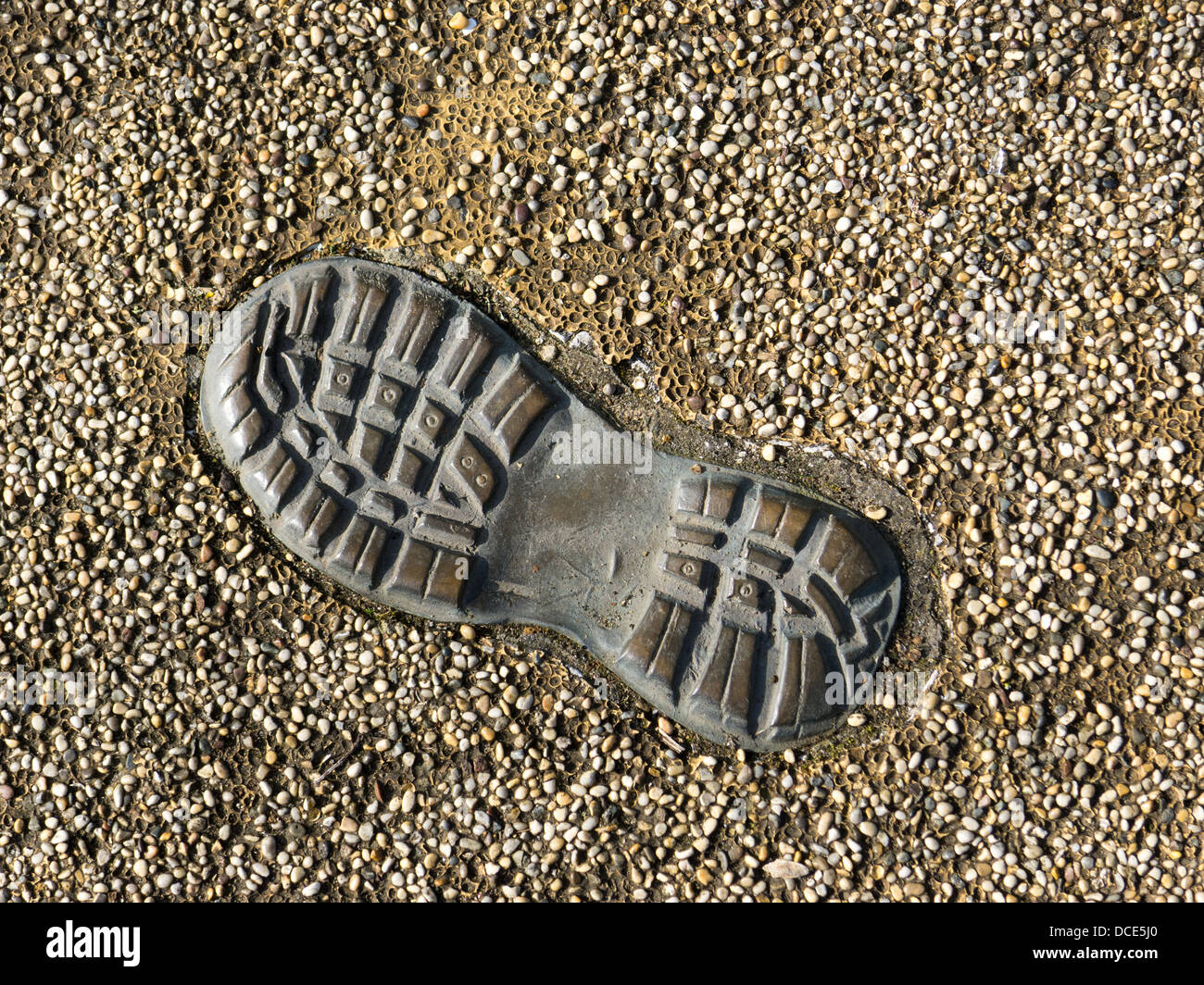 Footprint sculpture Stock Photo