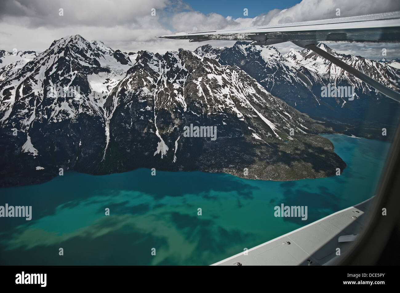 View from plane of chilko lake by ts'ylos provincial park; british