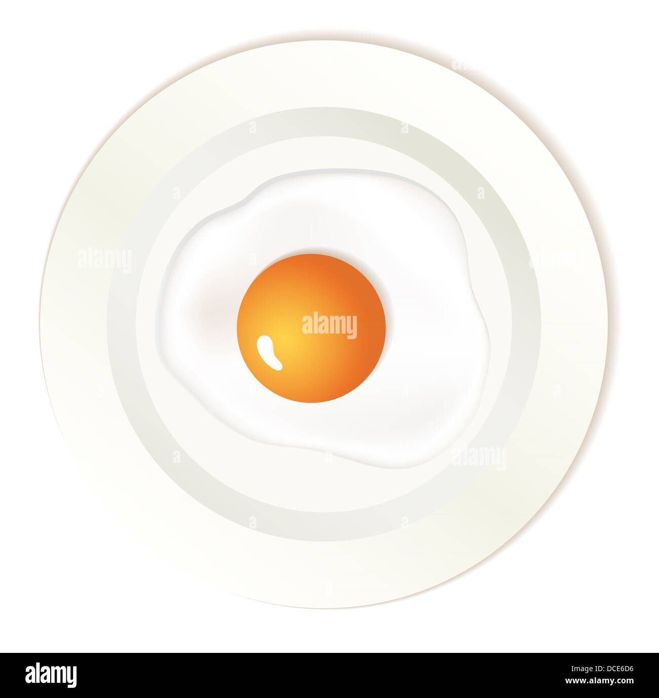 Scrambled egg on plate isolated on white Stock Photo - Alamy