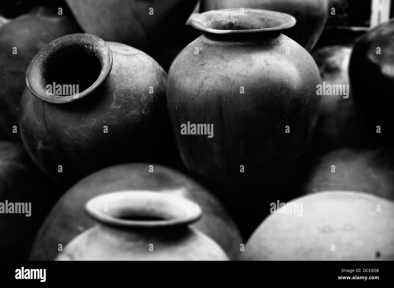clay pottery ceramics Oaxaca Mexico, Black Mud Stock Photo